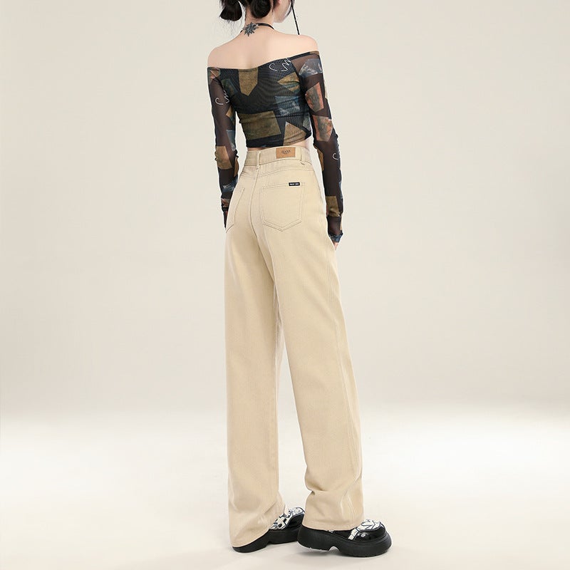Wide Leg Jeans Women'S Autumn High Waist Slimming Small Straight Leg Pants High Waist Wide Leg Pants Women'S Autumn - Image 5