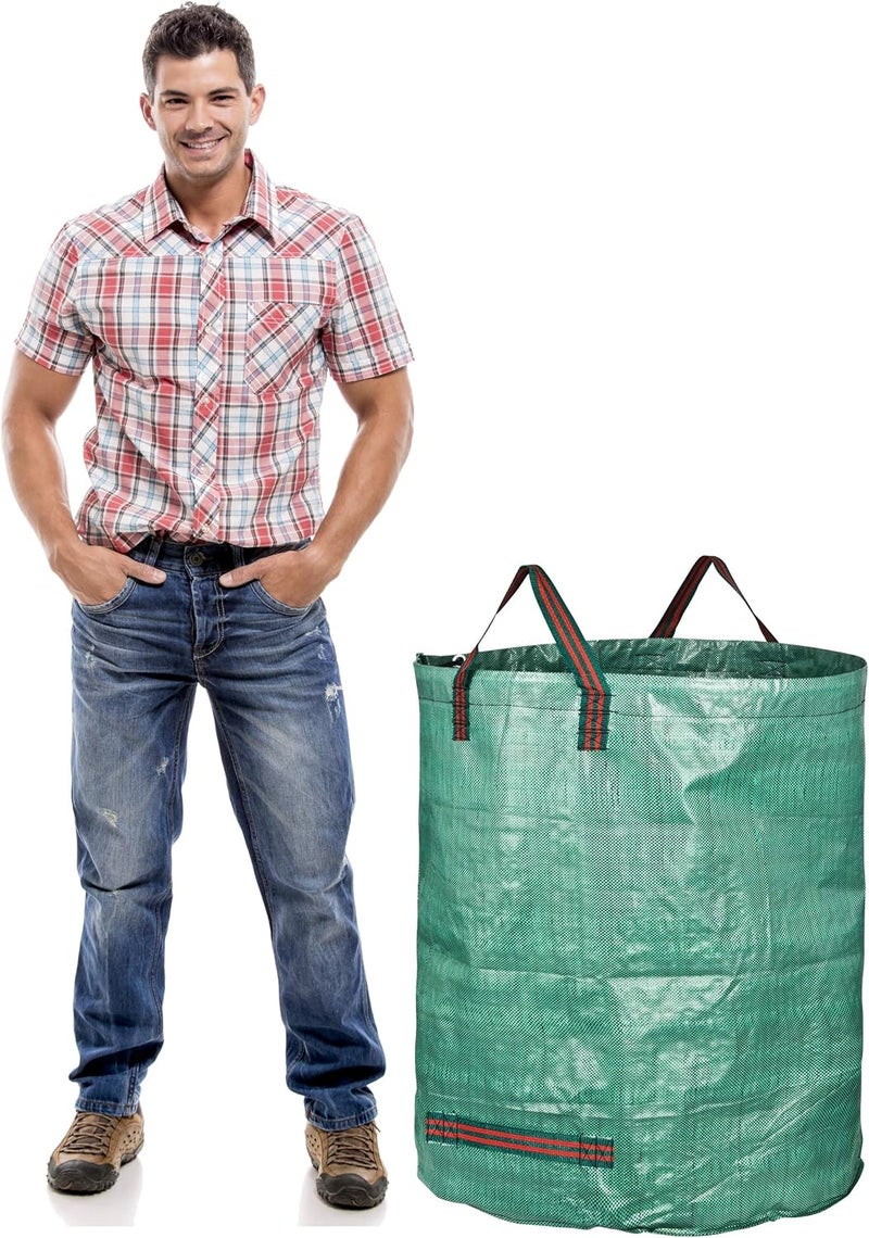 GardenMate حزمة 3 أكياس نفايات حديقة قابلة لإعادة الاستخدام سعة 80 جالون (H33، D26 بوصة) - أكياس نفايات الفناء - Image 2