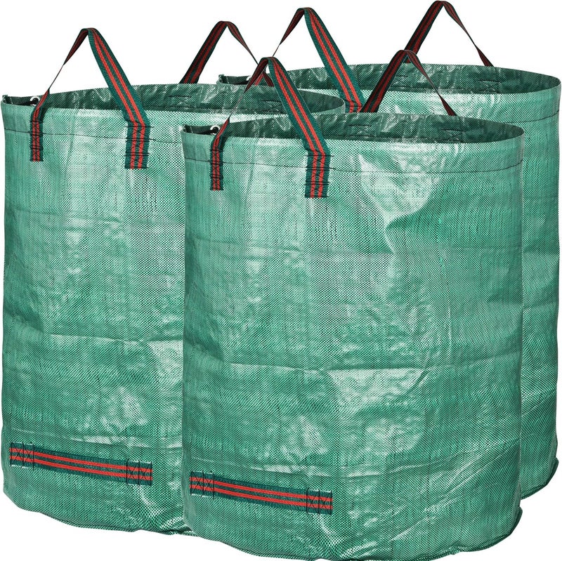 GardenMate حزمة 3 أكياس نفايات حديقة قابلة لإعادة الاستخدام سعة 80 جالون (H33، D26 بوصة) - أكياس نفايات الفناء - Image 1