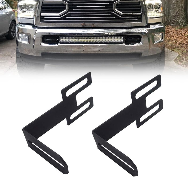 NORTHYUN Front Bumper Hidden LED Light Bar Brackets Fit 22/32/42 Inch Straight LED Hidden Grille Light Bar Mounting Brackets Compatible with 2003-2018 Dodge Ram 2500 3500 - Image 1