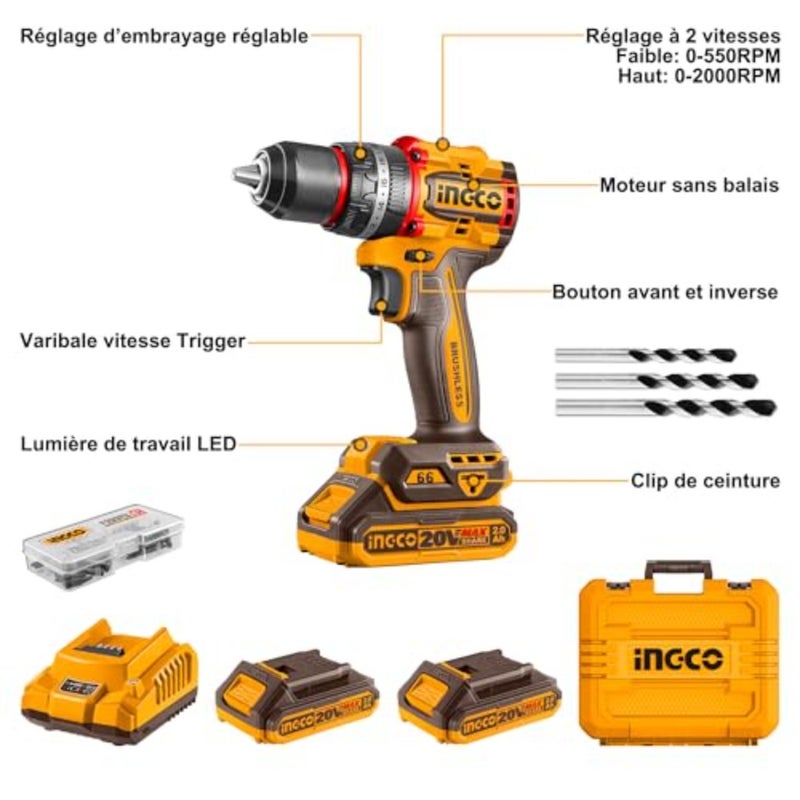 COMPACT BRUSHLESS CORDLESS IMPACT DRILL 66NM CIDLI20668 - Image 3