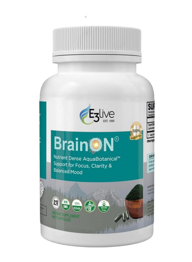 E3LIVE BrainON - Wild-Harvested AFA Extract for Mood Balance & Focus 90 Count - Image 1