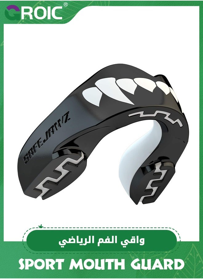 GROIC - واقيات الفم الرياضية، واقيات الفم EVA، واقي الفم للأقواس، واقي الفم ذو المقاس النحيف، واقي الفم مع حقيبة للملاكمة، كرة السلة، لاكروس، كرة القدم، الفنون القتالية المختلطة - Image 1
