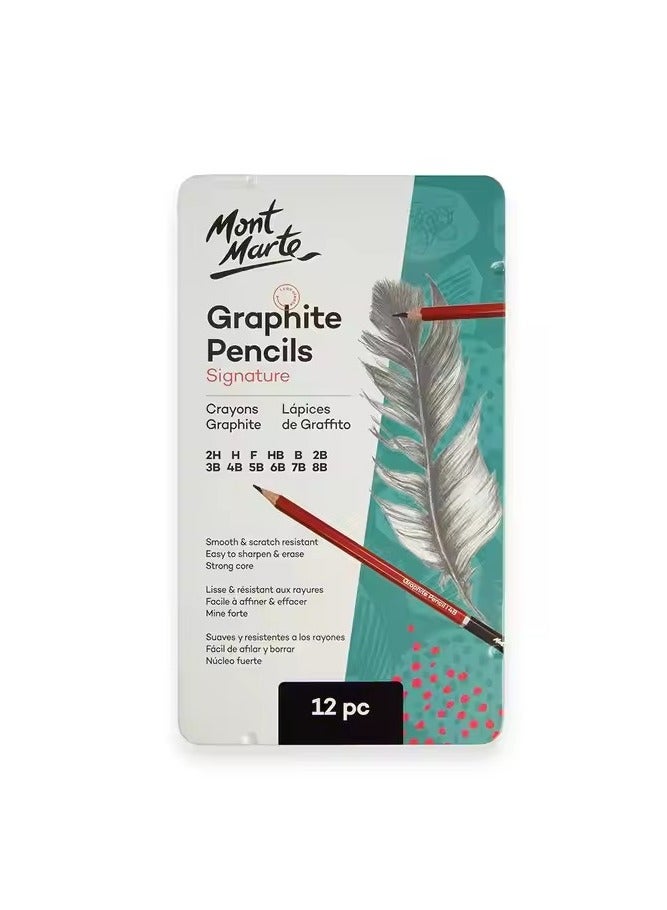 Mont Marte Graphite Pencils 12-Pieces