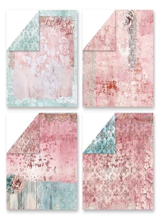 iKammo Pink Lace Scrapbook Paper Vintage Flower Pattern Papers Pad 12×12,24 Sheets Double-Sided Bobo Floral Scrapbooking CardStock Paper Pad for Holiday Cardmaking DIY Origami Papers. - Image 3