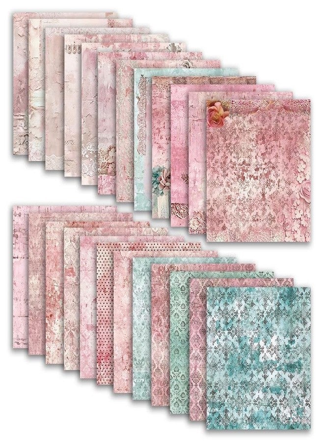 iKammo Pink Lace Scrapbook Paper Vintage Flower Pattern Papers Pad 12×12,24 Sheets Double-Sided Bobo Floral Scrapbooking CardStock Paper Pad for Holiday Cardmaking DIY Origami Papers. - Image 2