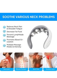 Y&D Neck Massager with Heat, Lymphatic for Pain & Fatigue Relief, 6 Modes 9 Levels Portable Perfect Gifts  - Image 5