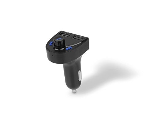 ALURATEK Bluetooth Car Audio Receiver and FM Transmitter with Mic for Hands-Free Calls (ABF01F), Blue - Image 2