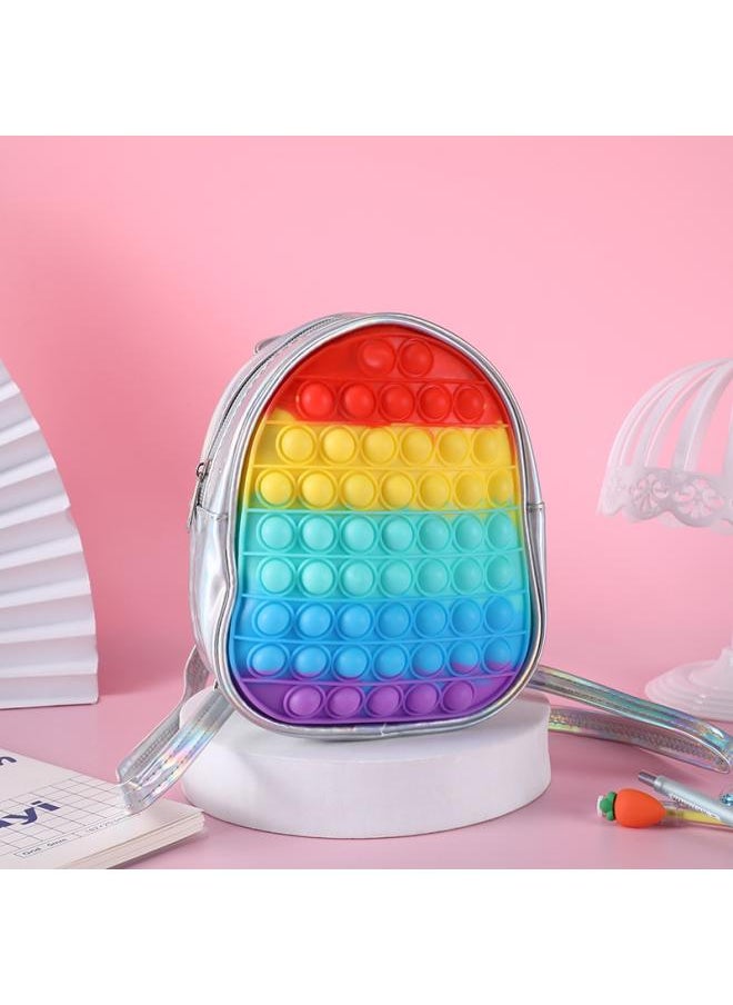 Children's Colorful Silicone Backpack Creative Decompression Educational Toys Schoolbag Pinch Le Anti-rodent Pioneer Student Backpack 