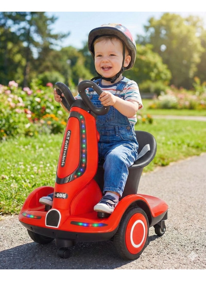 Portbae Kids Smart Electric Scooter 6V, Upgraded Edition | Remote Control, 360-Degree Rotation, Music, LED Lights & Comfortable Seat - Image 2