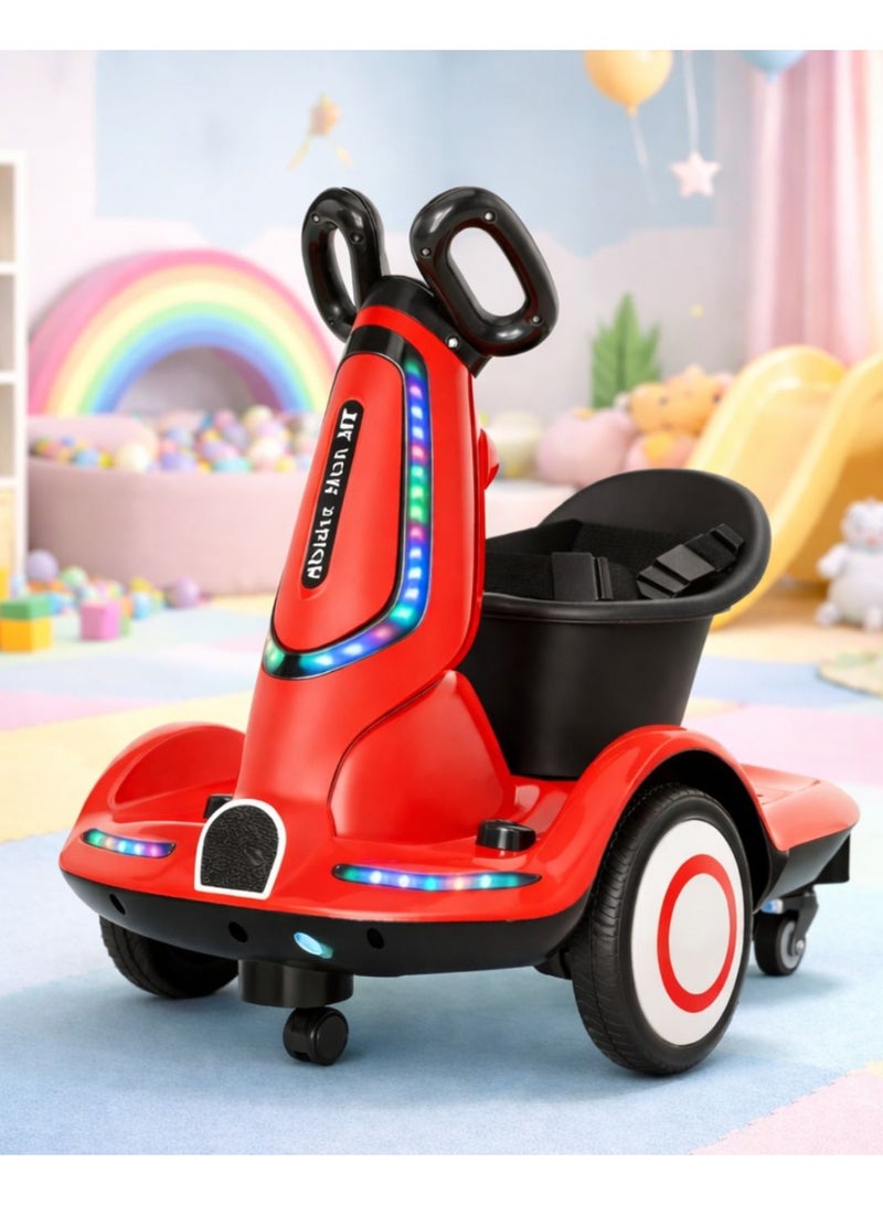 Portbae Kids Smart Electric Scooter 6V, Upgraded Edition | Remote Control, 360-Degree Rotation, Music, LED Lights & Comfortable Seat - Image 1