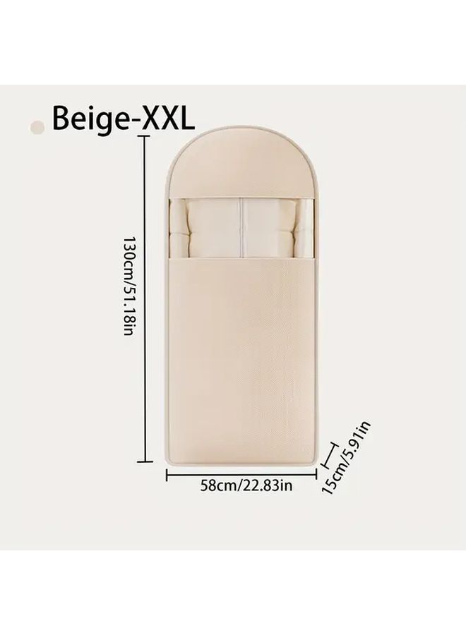 Beige Compressible Hanging Garment Bag With Clear Window For Suits Jackets Coats Storage - Image 3