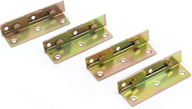4 Sets Non Mortise Bed Hinges With Rail Brackets For Reinforced Bed Frame - Image 4