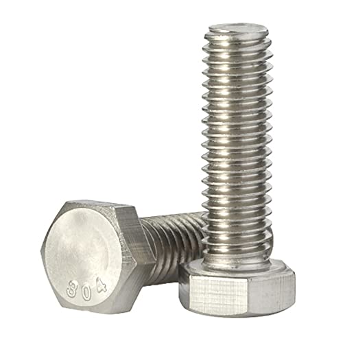 MewuDecor M8-1.25 x 30mm Hex Head Bolts Hexagon Screws, 304 Stainless Steel 18-8, Plain Finish, Fully Threaded, 20 PCS - Image 1