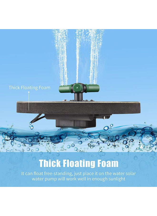 YQbest 6W Colorful Solar Fountain Pump With 360°Rotatable Nozzle RGB LED Light Water Battery Auto-Shut off 9 Inch Floating for Bird Bath Garden Small Pond  - Image 2