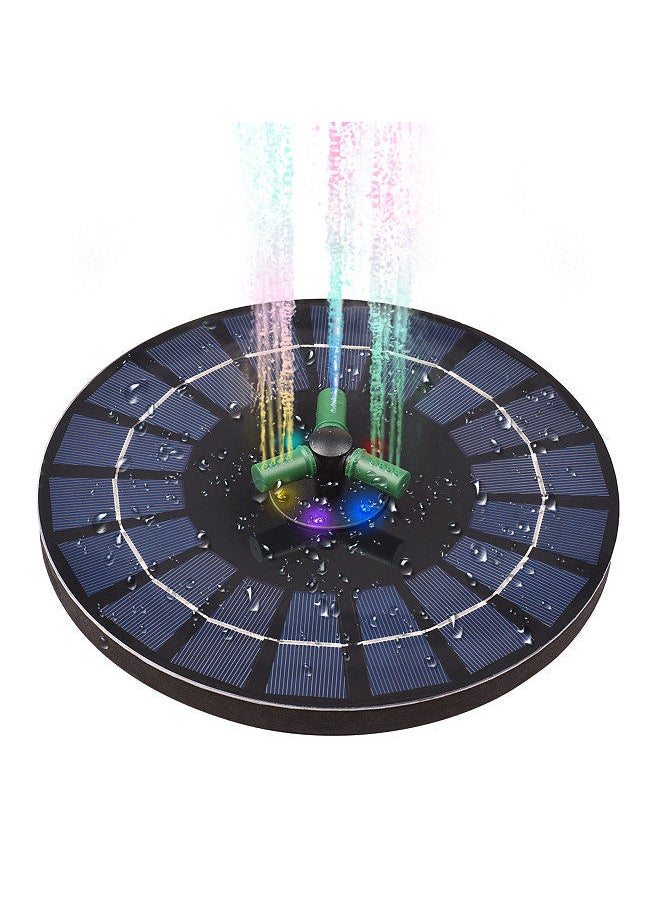 YQbest 6W Colorful Solar Fountain Pump With 360°Rotatable Nozzle RGB LED Light Water Battery Auto-Shut off 9 Inch Floating for Bird Bath Garden Small Pond  - Image 1