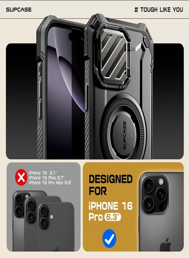 SUPCASE for iPhone 16 Pro Case 6.3'' 2024 with Camera Control Capture Button (UBMag XT), [Compatible with MagSafe] [Camera Cover Stand] [Military-Grade Protection] Rugged Magnetic Phone Case, Dark - Image 2