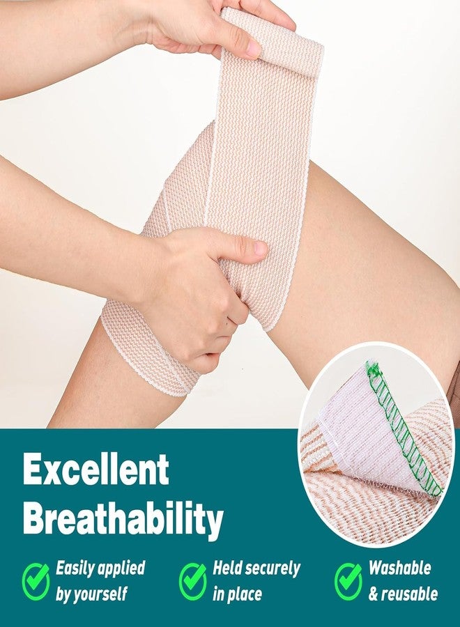 AZEN Premium 10 Pack Elastic Bandage Wrap 4 Inch, Compression Wrap Bandage for Legs, Lymphedema Wraps for Legs, Ankle, Knee, Tummy, Body - Image 5