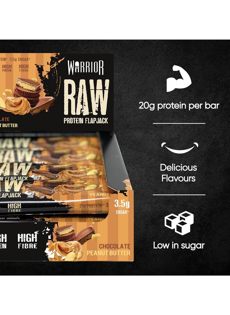 Warrior - Raw Protein Flapjacks - Chocolate Peanut Butter - (12 Bars) - Image 1