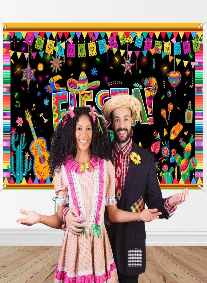 موكسيكا خلفية موتشيكا فييستا لحفلات مكسيكية، لافتة، زينة حفلات فييستا، مهرجان، كرنفال، ديكورات خلفية لحفلات سينكو دي مايو المكسيكية، 70.8 × 43.3 بوصة - Image 3