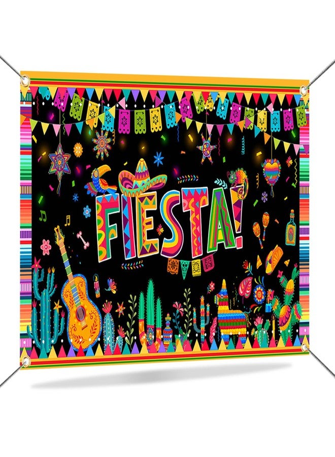 موكسيكا خلفية موتشيكا فييستا لحفلات مكسيكية، لافتة، زينة حفلات فييستا، مهرجان، كرنفال، ديكورات خلفية لحفلات سينكو دي مايو المكسيكية، 70.8 × 43.3 بوصة - Image 1