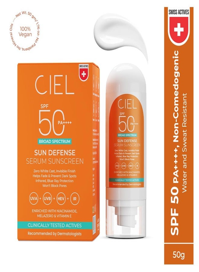 CIEL Sun Defense Serum Sunscreen SPF 50 PA++++ | Lightweight, Invisible Finish | Niacinamide, Melazero™ & Vitamin E | 50ml - Image 2