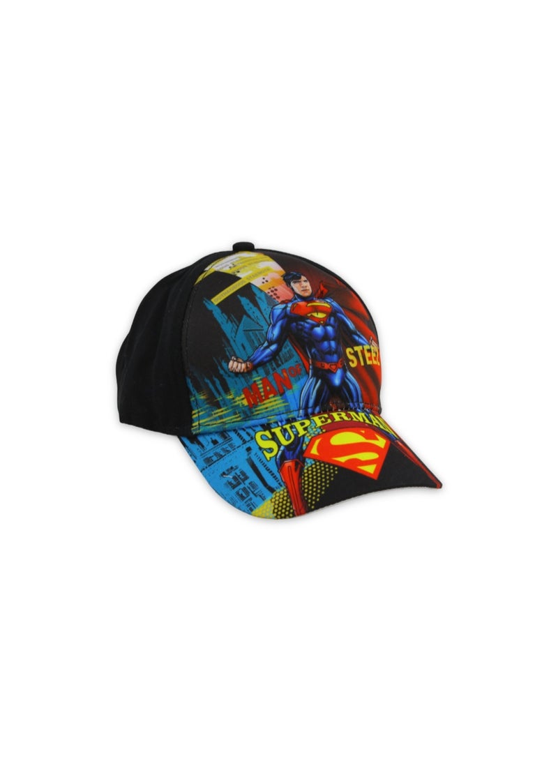 Boys Cap – Black with Super-Man Print - Image 3