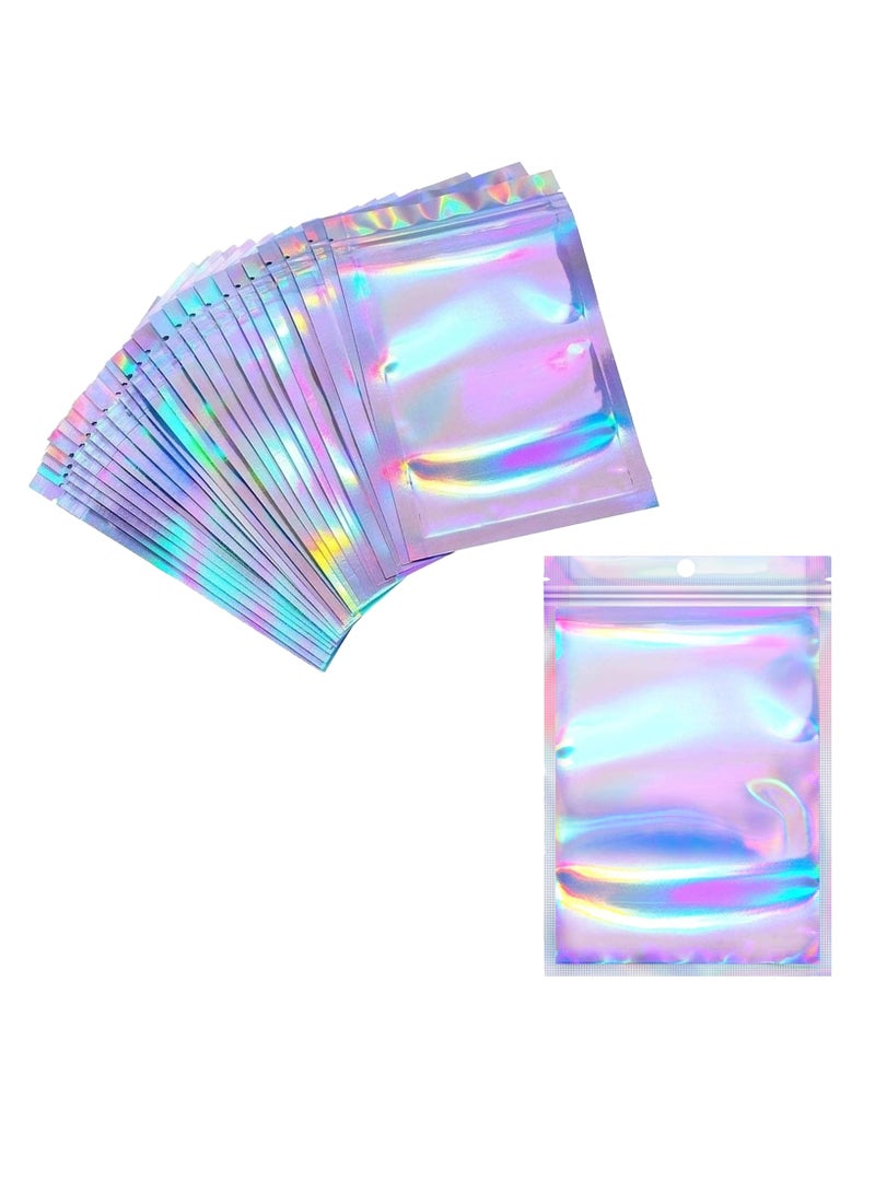 50 Pcs 10x15CM Clear Front Mylar Foil Zipper Lock Bag with Hang Hole , Resealable Visible Pouch for Food, Small Item Storage  - Image 1