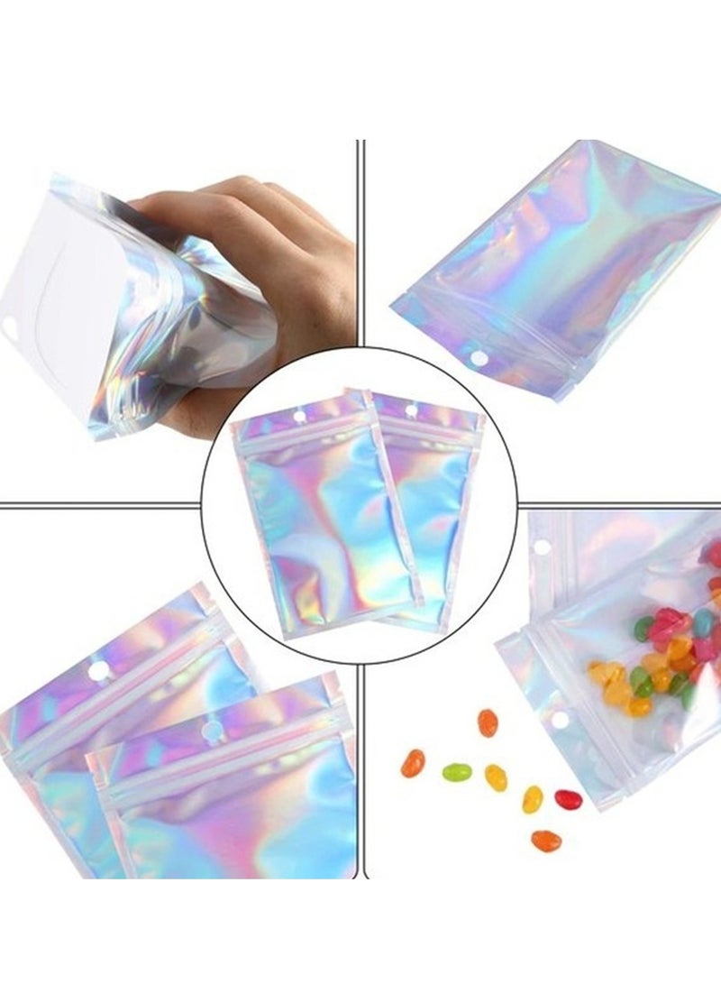 50 Pcs 10x15CM Clear Front Mylar Foil Zipper Lock Bag with Hang Hole , Resealable Visible Pouch for Food, Small Item Storage  - Image 2
