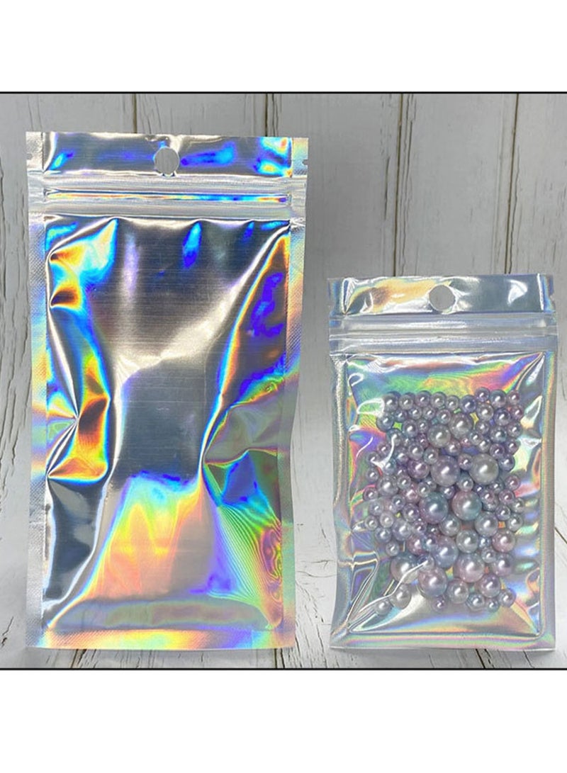 50 Pcs 10x15CM Clear Front Mylar Foil Zipper Lock Bag with Hang Hole , Resealable Visible Pouch for Food, Small Item Storage  - Image 4