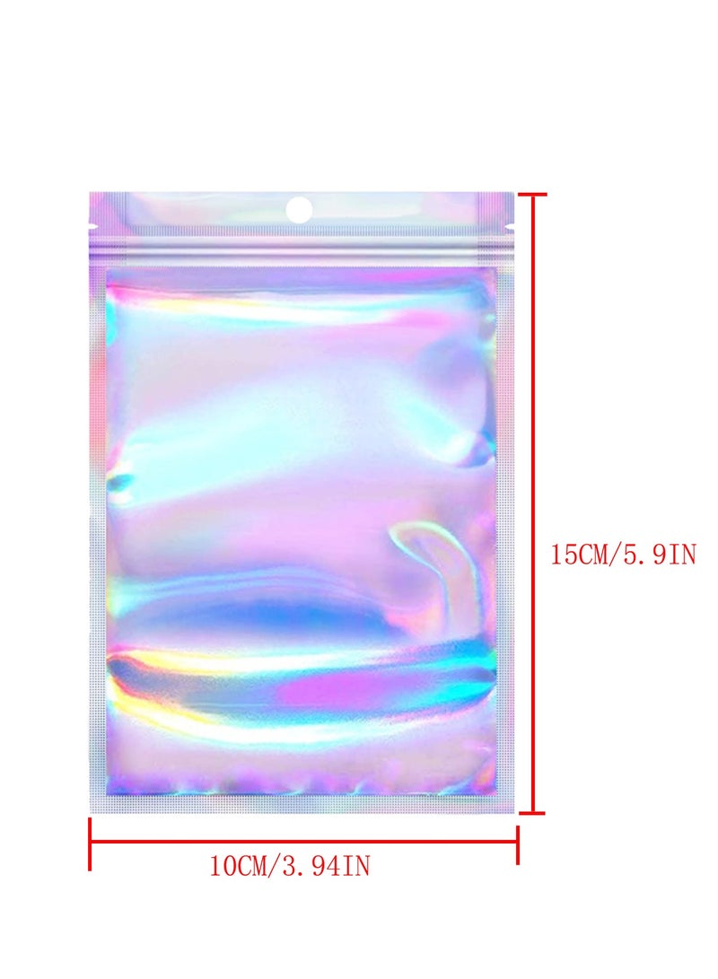 50 Pcs 10x15CM Clear Front Mylar Foil Zipper Lock Bag with Hang Hole , Resealable Visible Pouch for Food, Small Item Storage  - Image 5
