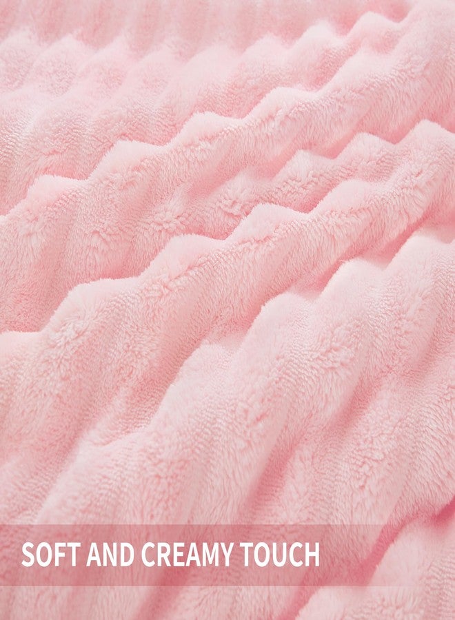 Andency Fleece Full Comforter Set, 3 Pieces Pink Comforter Set for Full Size Bed, Soft Warm Fluffy Fuzzy Bedding Set for Winter (1 Comforter & 2 Pillowcases) - Image 4