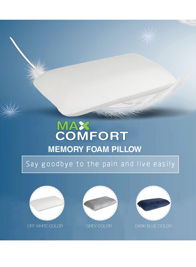 ماكس كمفورت وسادة سريرمميزه بشكلها الكلاسيكي الفندقي  , وساده من الميموري فوم الامريكي عالي الجودة للحصول علي اقصي قدر للراحه , لون ابيض - Image 5