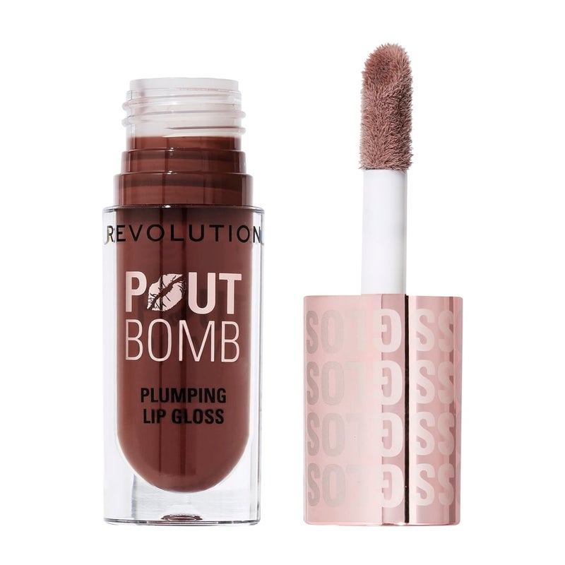 Revolution Pout Bomb Plumping Lip Gloss – Espresso Cool Nude - Image 1