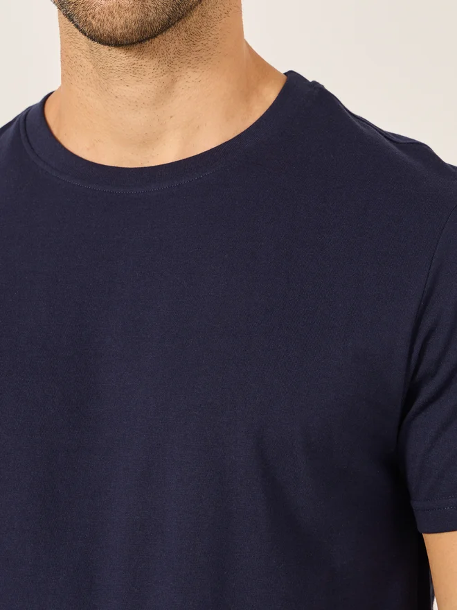 Styli Styli Solid Regular Fit Cotton Rich T-Shirt