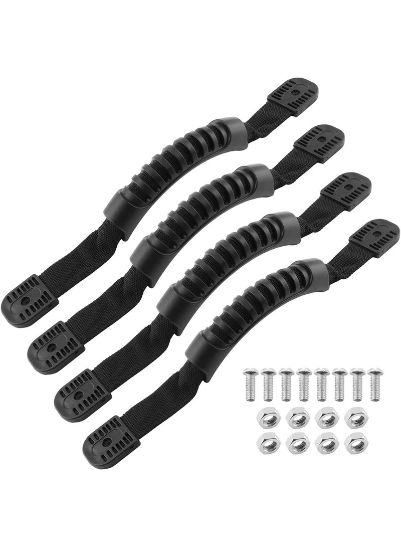 4 Pack Kayak Carry Handles, Kayak Accessories, Side Mount Carry Replacement Handles with Plastic Buckle for Kayak Paddle, Tandem Kayak, Canoe Boat & Lifetime Kayaks (Black) - Image 1