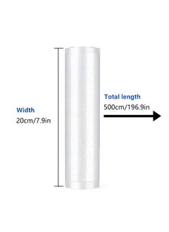 VacuumPal 2 rolls of vacuum food packaging bags, size 20 cm, length 500 cm, transparent  - Image 2