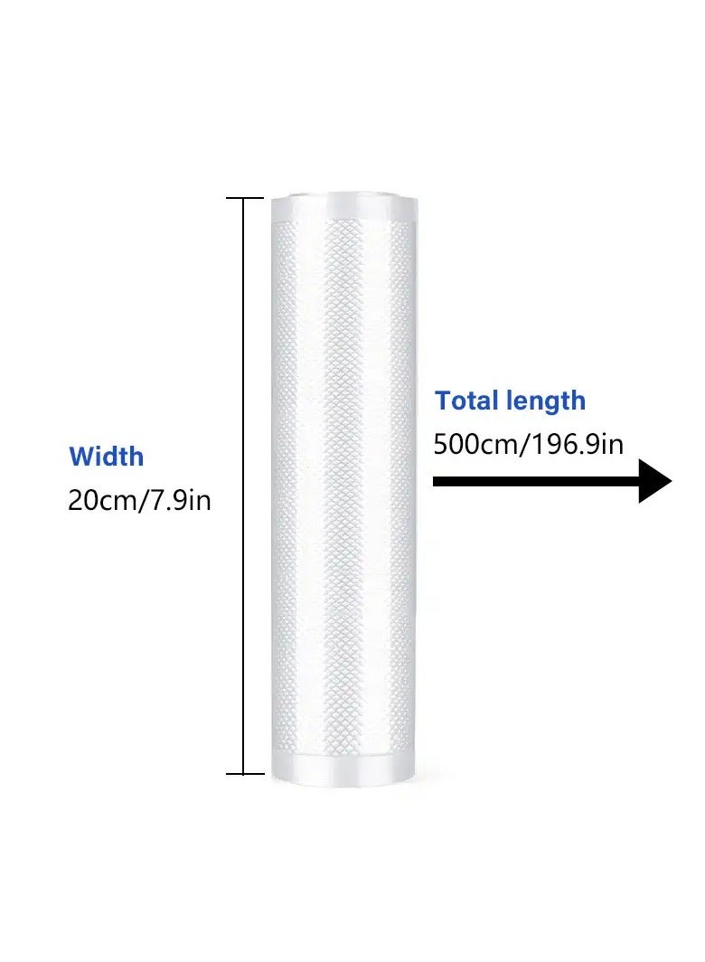 VacuumPal 2 rolls of vacuum food packaging bags, size 20 cm, length 500 cm, transparent - Image 2