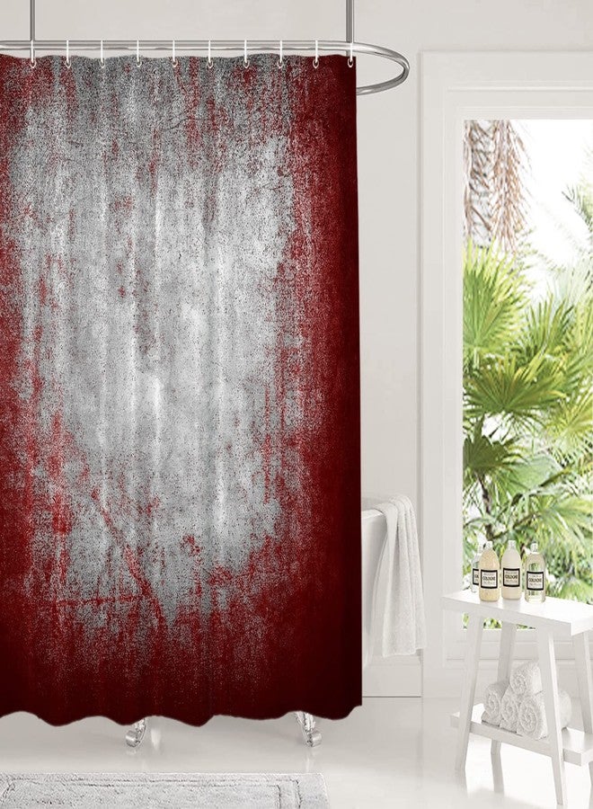 Shrahala Gray Black Grey Shower Curtain, Abstract Art Maroon Decor Shower Curtain for Shower Stall Bathroom Waterproof of Standard Size 72x72 Inch - Image 2