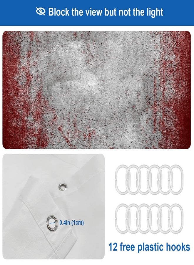 Shrahala Gray Black Grey Shower Curtain, Abstract Art Maroon Decor Shower Curtain for Shower Stall Bathroom Waterproof of Standard Size 72x72 Inch - Image 4