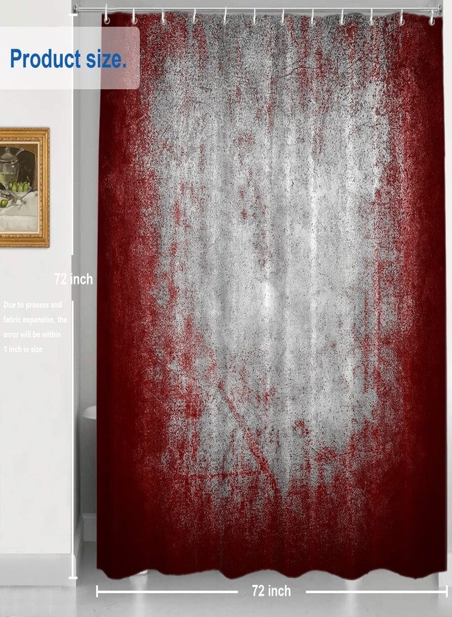 Shrahala Gray Black Grey Shower Curtain, Abstract Art Maroon Decor Shower Curtain for Shower Stall Bathroom Waterproof of Standard Size 72x72 Inch - Image 5