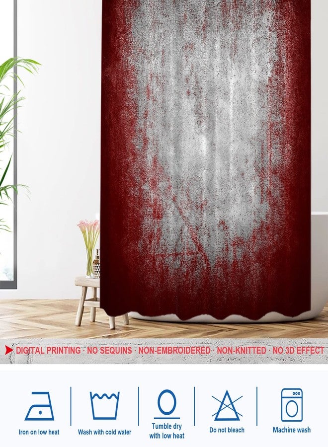 Shrahala Gray Black Grey Shower Curtain, Abstract Art Maroon Decor Shower Curtain for Shower Stall Bathroom Waterproof of Standard Size 72x72 Inch - Image 3