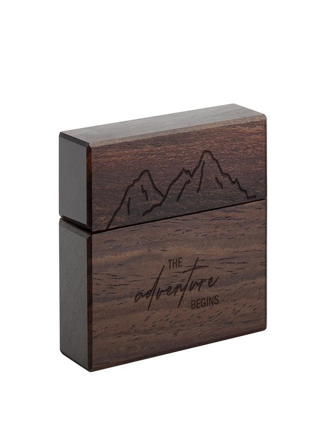 Wislist Wooden Engagement Ring Box Slim Flat Small Ring Case for Proposal,Wedding,Christmas Birthday Gift(The adventure begins) - Image 5
