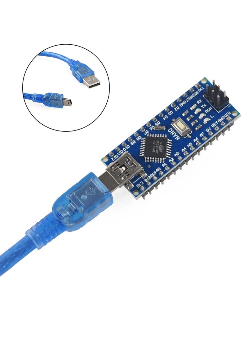 Mini USB Nano V3.0 ATmega328P Microcontroller Board with CH340G and USB Cable for Arduino