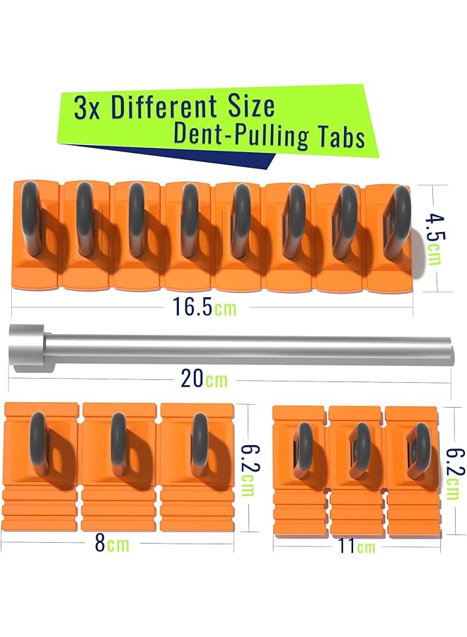 كاست ويف أدوات إصلاح خدوش السيارة، أدوات إزالة إصلاح بدون طلاء شديدة التحمل، مقبض سحب قوي للخدوش، علامات تبويب غراء صفراء، مجموعة أدوات قوية لإزالة الخدوش لإصلاح هيكل السيارة، أصفر - Image 2