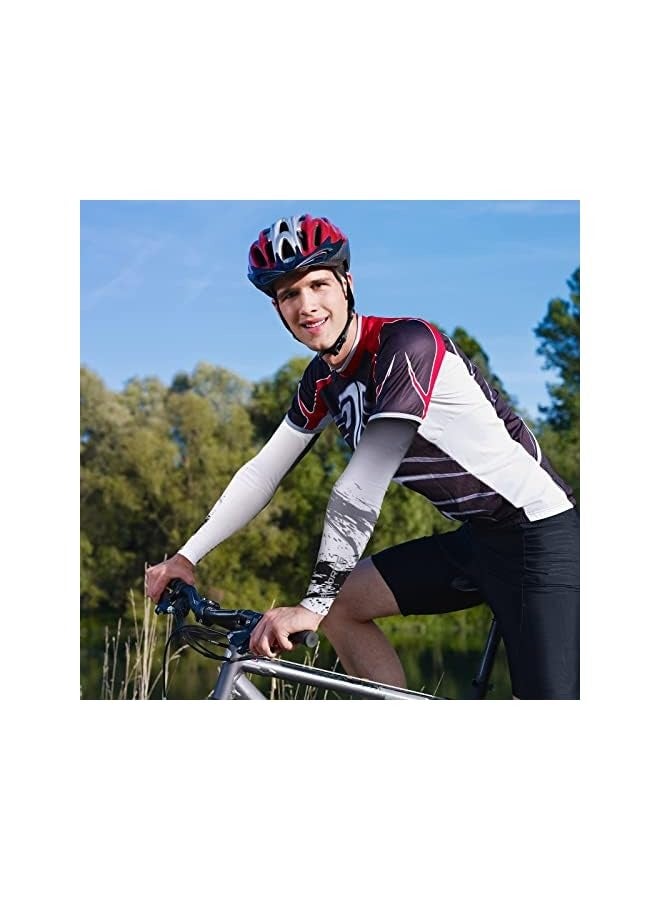 بروماس 4 أزواج من أكمام الذراع للحماية من أشعة الشمس فوق البنفسجية، للرجال والنساء، أكمام ضغط للذراع مضادة للانزلاق، أكمام طويلة من الحرير الجليدي، للرجال والنساء، رياضة الجري في الهواء الطلق وكرة القدم - Image 2