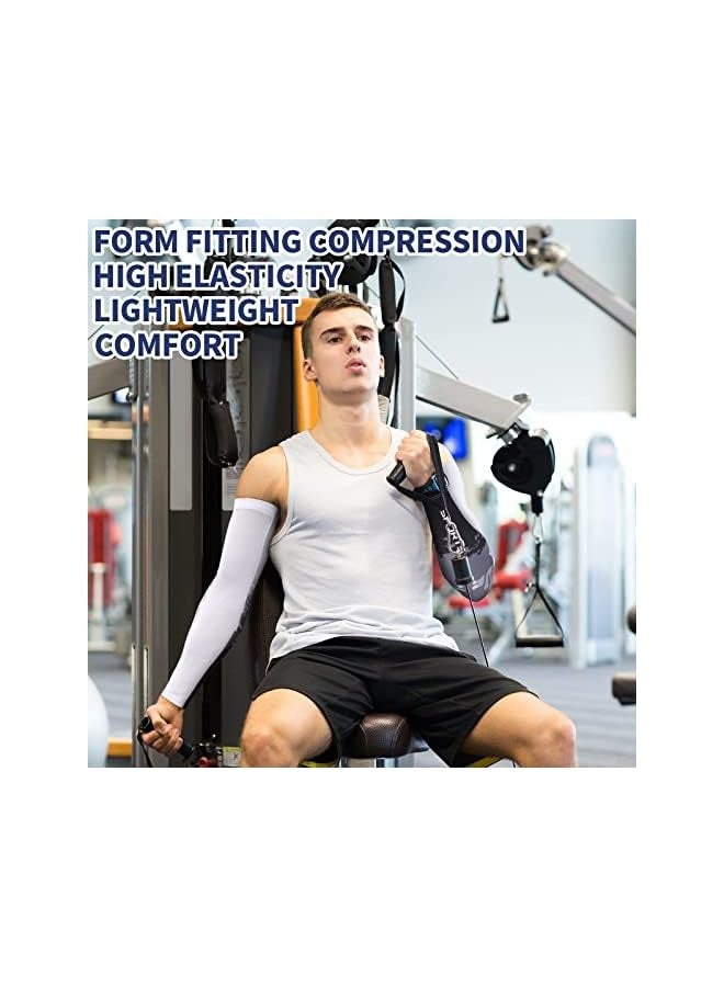 بروماس 4 أزواج من أكمام الذراع للحماية من أشعة الشمس فوق البنفسجية، للرجال والنساء، أكمام ضغط للذراع مضادة للانزلاق، أكمام طويلة من الحرير الجليدي، للرجال والنساء، رياضة الجري في الهواء الطلق وكرة القدم - Image 4