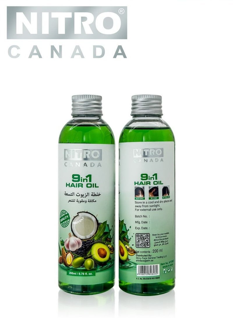 نيترو كندا 9 زيوت في زيت شعر واحد 200 مل