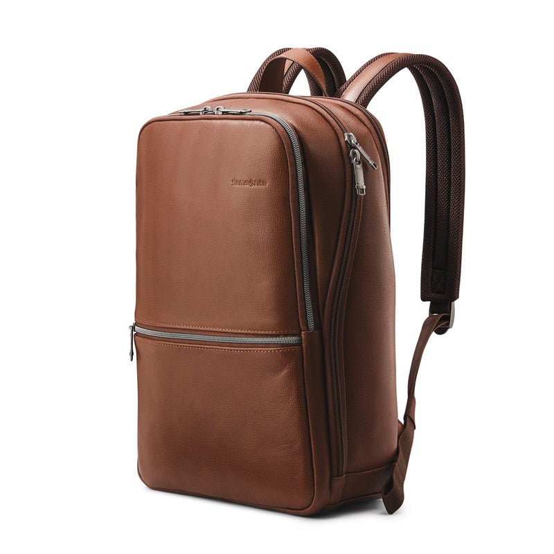 Samsonite Classic Leather Slim Backpack, Cognac , One Size - Image 1