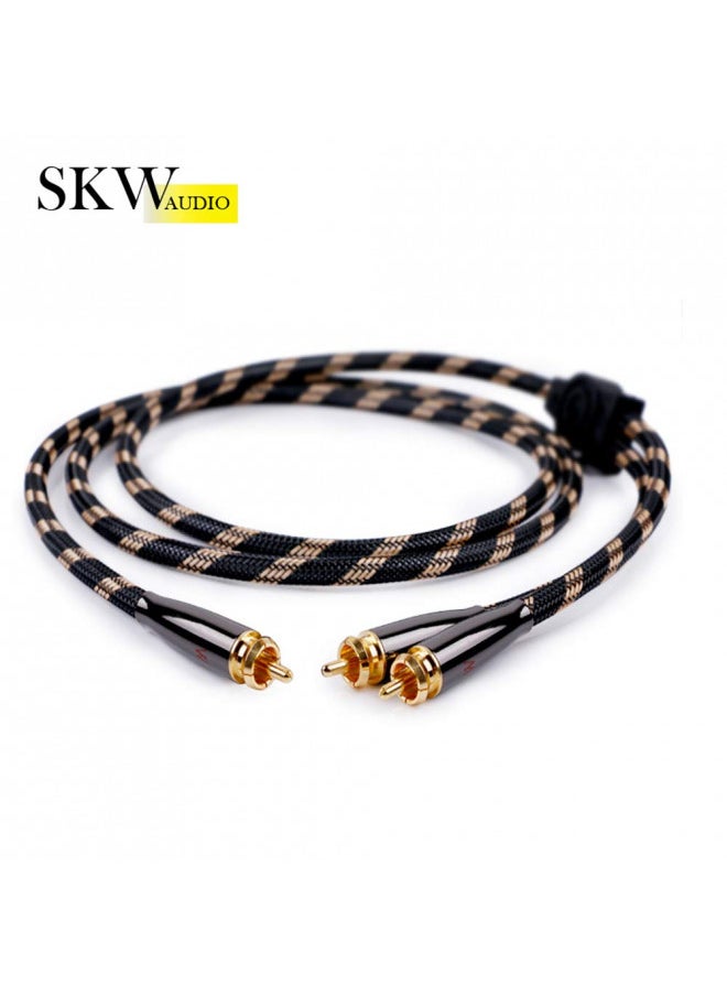 SKW SKW RCA Y Splitter Cable 1 Male to 2 Male Subwoofer Cord, BG Series Ultra-high Purity Copper RCA Y Cable with OD 7.0mm, Multiple Shield Stereo Audio Cable for Subwoofer, Home Theater 4.9ft (1.5M)  - Image 1